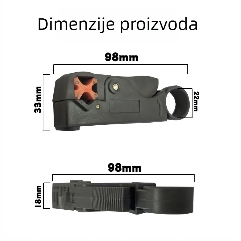 Višenamjenski alat za skidanje izolacije kablova – koaksijalni, video i telefonski kabeli
