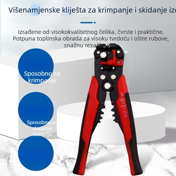 Višenamjenski klešta za skidanje izolacije žica, europskog tipa koaksijalni kabel, automatsko krimpanje za TV kabel, u kutiji, vlastita marka