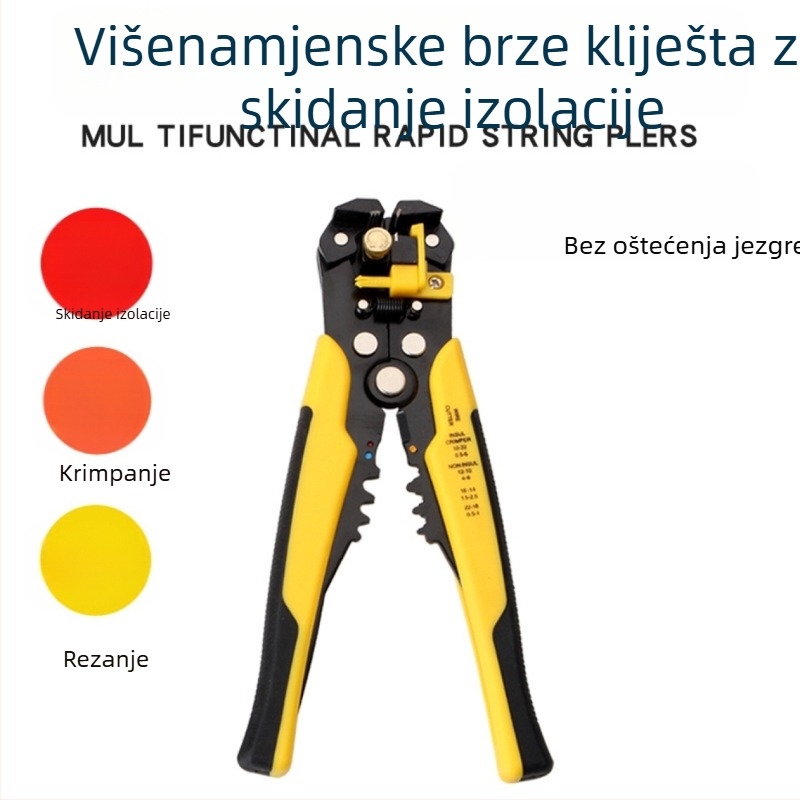 Višenamjenski klešta za skidanje izolacije žica, europskog tipa koaksijalni kabel, automatsko krimpanje za TV kabel, u kutiji, vlastita marka