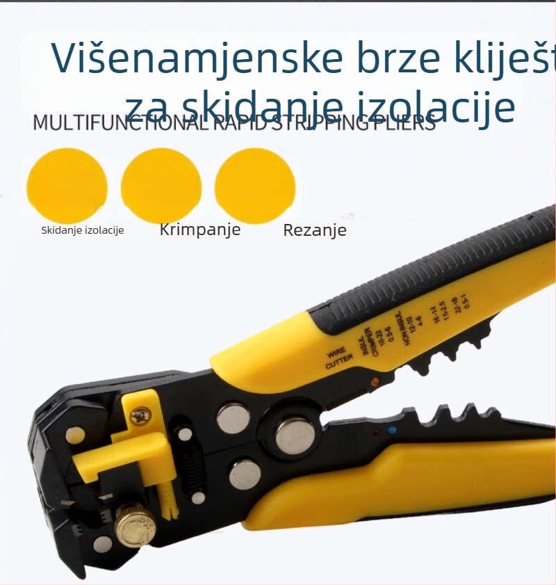 Višenamjenski klešta za skidanje izolacije žica, europskog tipa koaksijalni kabel, automatsko krimpanje za TV kabel, u kutiji, vlastita marka