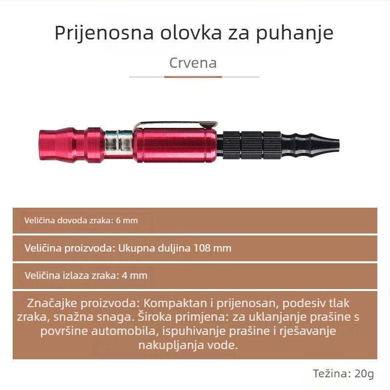 Podesivi pištolj za izduvavanje prašine — prenosni pneumatski zračni pištolj s cijevi