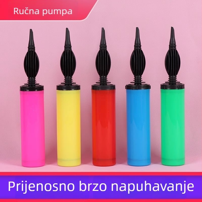 Velika ručna pumpa za napuhivanje balona s dvostrukim izlazom, plava
