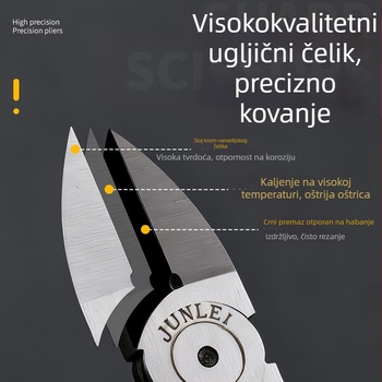 Krom-vanadijeve čelične kliješta za rezanje žice, električarske kliješte, 5in/6in, dijagonalne kliješte s naglašenim čeljustima, industrijske klase
