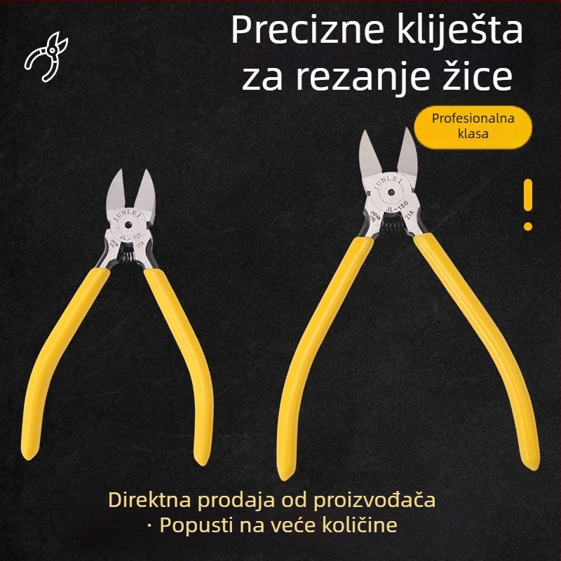 Krom-vanadijeve čelične kliješta za rezanje žice, električarske kliješte, 5in/6in, dijagonalne kliješte s naglašenim čeljustima, industrijske klase