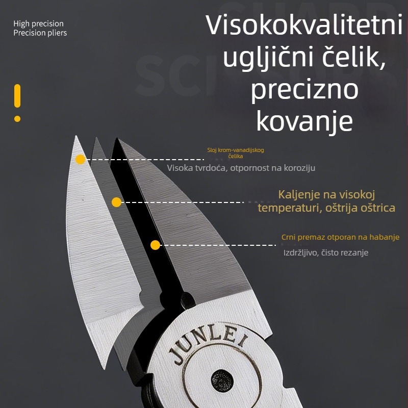 Krom-vanadijeve čelične kliješta za rezanje žice, električarske kliješte, 5in/6in, dijagonalne kliješte s naglašenim čeljustima, industrijske klase