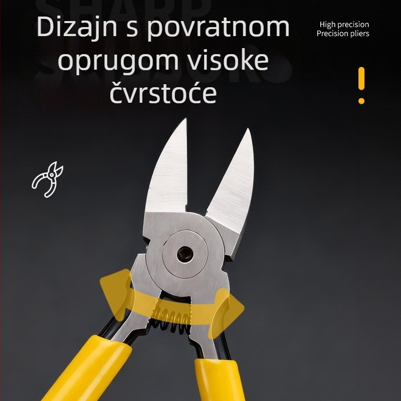 Krom-vanadijeve čelične kliješta za rezanje žice, električarske kliješte, 5in/6in, dijagonalne kliješte s naglašenim čeljustima, industrijske klase