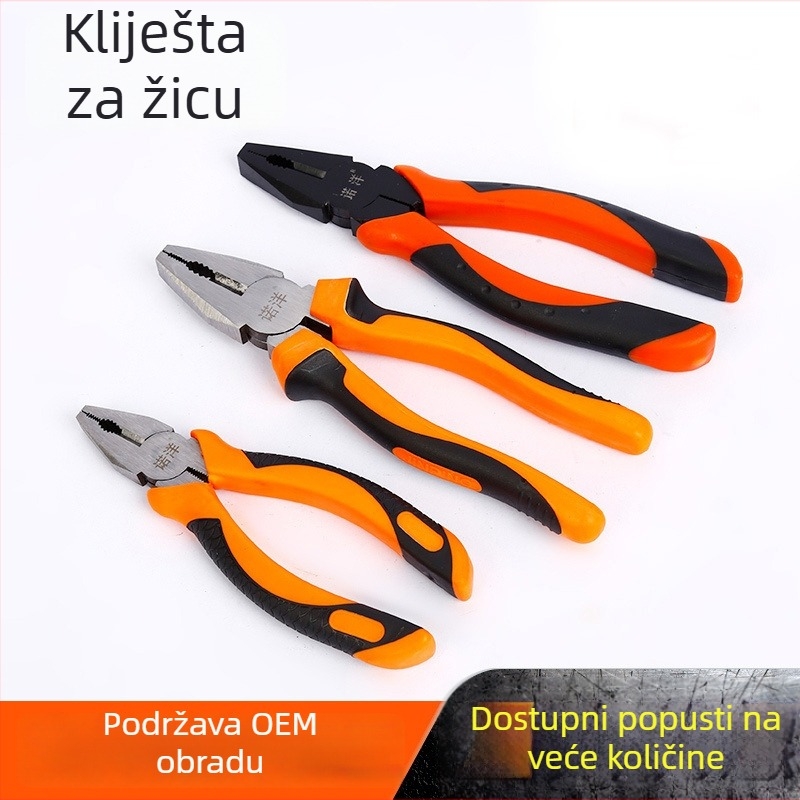 Industrijski kliješta za žicu s drškom u obliku žabe, 6–8 inča, ravne čeljusti, višenamjensko