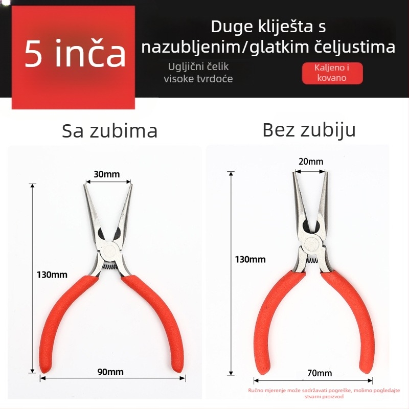 Mini kliješta bez zuba, s 5 vrhova, ručno izrađene, višenamjenske kliješta s ravnim i zaobljenim čeljustima za perle i nakit
