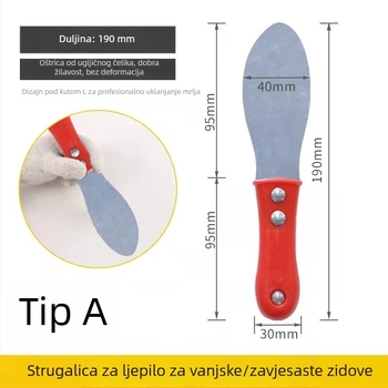 Metalni strugač za vanjske zidove i staklenu fasadu — alat za nanošenje i završno glađenje spojeva