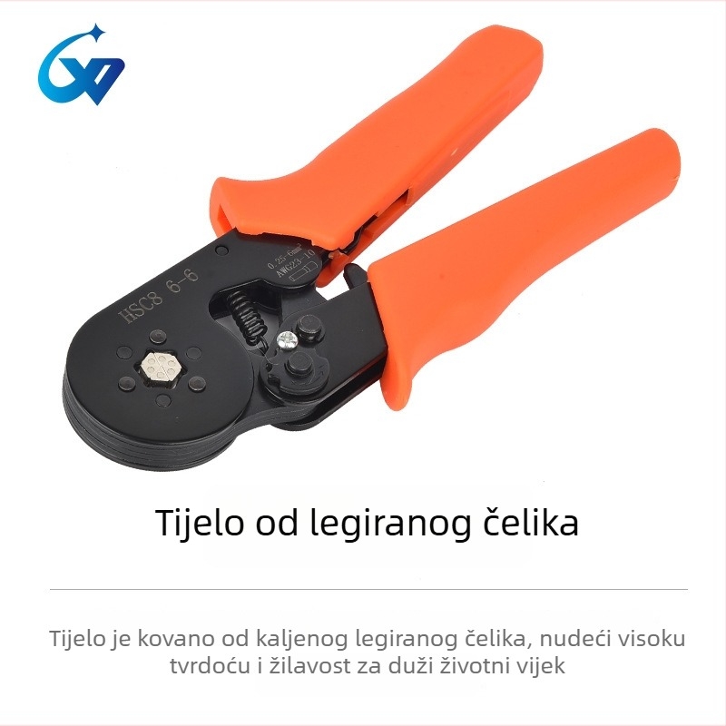 Chuangwei Kliješta za zalisavanje terminala tipa cijev, ručna izolirana, višefunkcionalna, razne veličine, čelik 50#