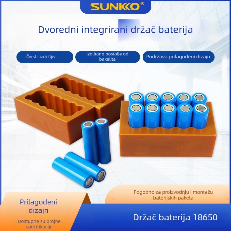Držač baterija 18650/26650/32650, dvostruki red, integrirani fiksni držač litijevih baterija