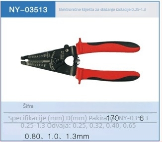 Klešta za skidanje izolacije žica, 0.25–1.3 mm i 0.8–2.6 mm
