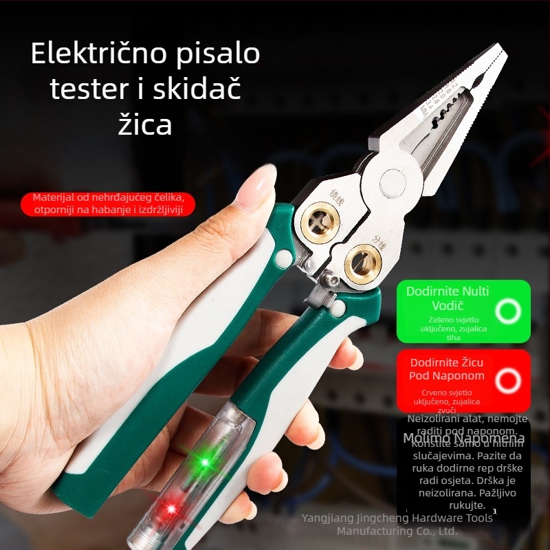 Višenamjerne sklopne kliješta za skidanje izolacije vodova s testerom napona – alat električara