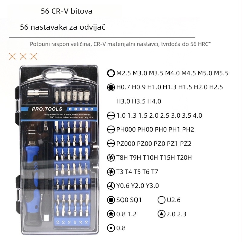 80-in-1 CR-V magnetski višenamjenski precizni set odvijača za popravak mobilnih telefona i računala