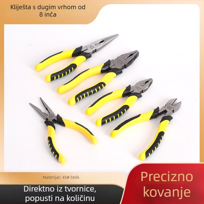 Malite 8-inčnih i 6-inčnih čelnih čeljusti za žicu, kliješta s igličastim nosom, No. 45 čelične zaključavajuće kliješta, ukupno kaljenje, višefunkcionalno