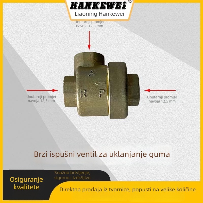 Stroj za demontažu guma s ventilom za ispuštanje zraka i brzim ispušnim ventilom, pribor za zračni bubanj