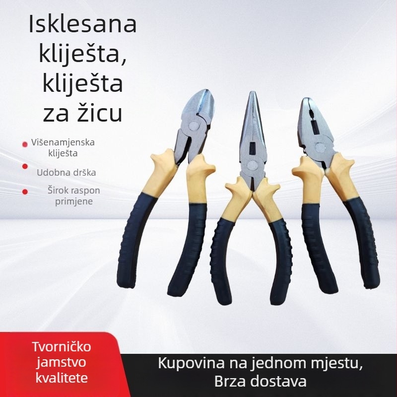 Set kliješta s dugim nosom i rezačima žice, višenamjenski industrijski alati za električare