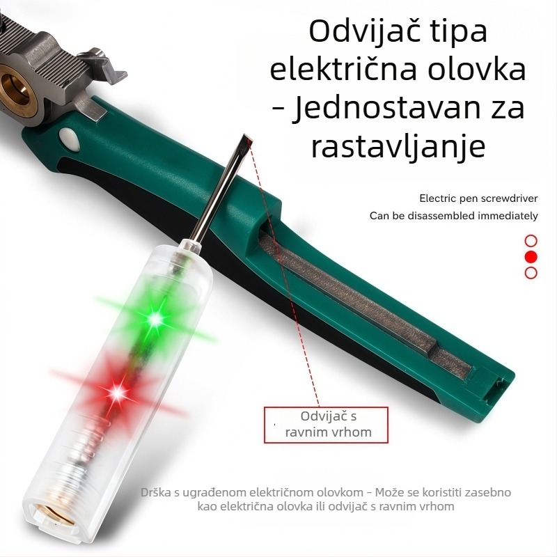 Key Card 8-u-1 alat za električare sa testerom napona, kliještima za skidanje izolacije, rezačem kablova i alatom za krimpanje
