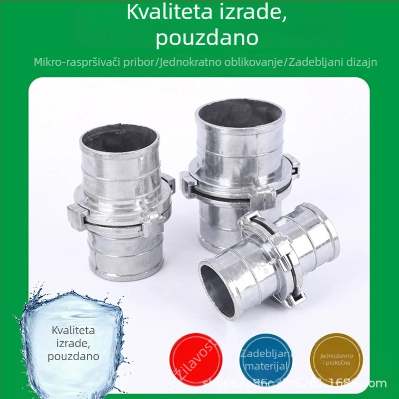 Spoj za crijevo od aluminijske legure, galvanizirano lijevano željezo za vrtno navodnjavanje, brzi spoj s dvije kandže, 12 inča