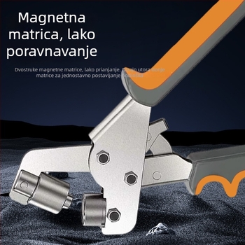 Višenamjenska kliješta za probijanje rupa i postavljanje očica – za kaiševe, kožu, papir i metal