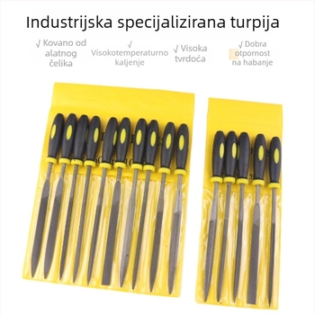 Set fajlova s dvobojnom plastičnom držačem, raznovrsni fajlovi, 10 komada, veličine 3x140 mm, 4x160 mm, 5x180 mm