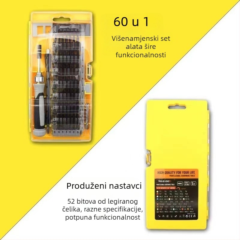 60-u-1 set odvijača za satove, digitalne uređaje, mobilne telefone i računala — alat za DIY kućne popravke i demontažu, visoke kvalitete