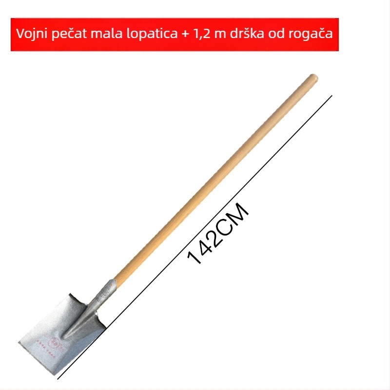 Military Seal lopata: plosna glava, čvrsta cijela čelična lopata, poljoprivredna željezna lopata, pravokutna lopata od mangan čelika