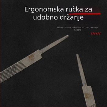 Trokutasti i ravni metalni fajl bez držača, duljine 28,5 cm