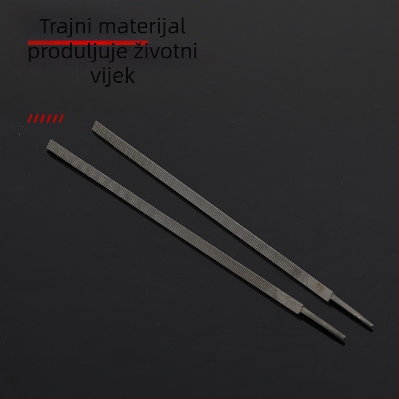 Trokutasti i ravni metalni fajl bez držača, duljine 28,5 cm