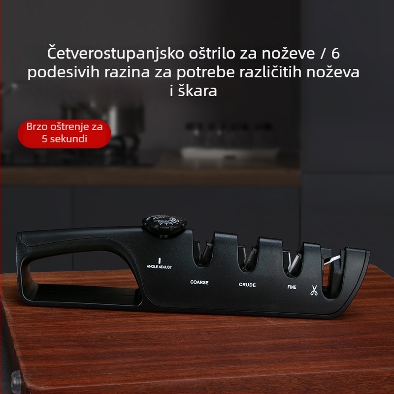 Četiri u jednom oštrač za nože i škare – ručni kuhinjski oštrač s dijamantnim abrazivom