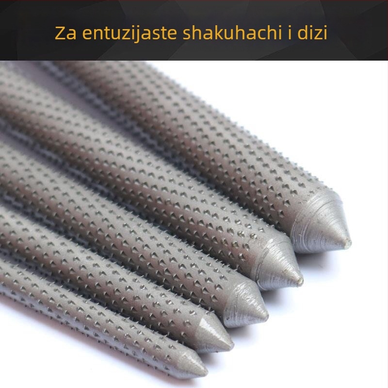 Set od dvije fajle za izradu flaute, duljina 1 m, okrugli čelični fajli za unutarnje šupljine bambusa i obradu drva