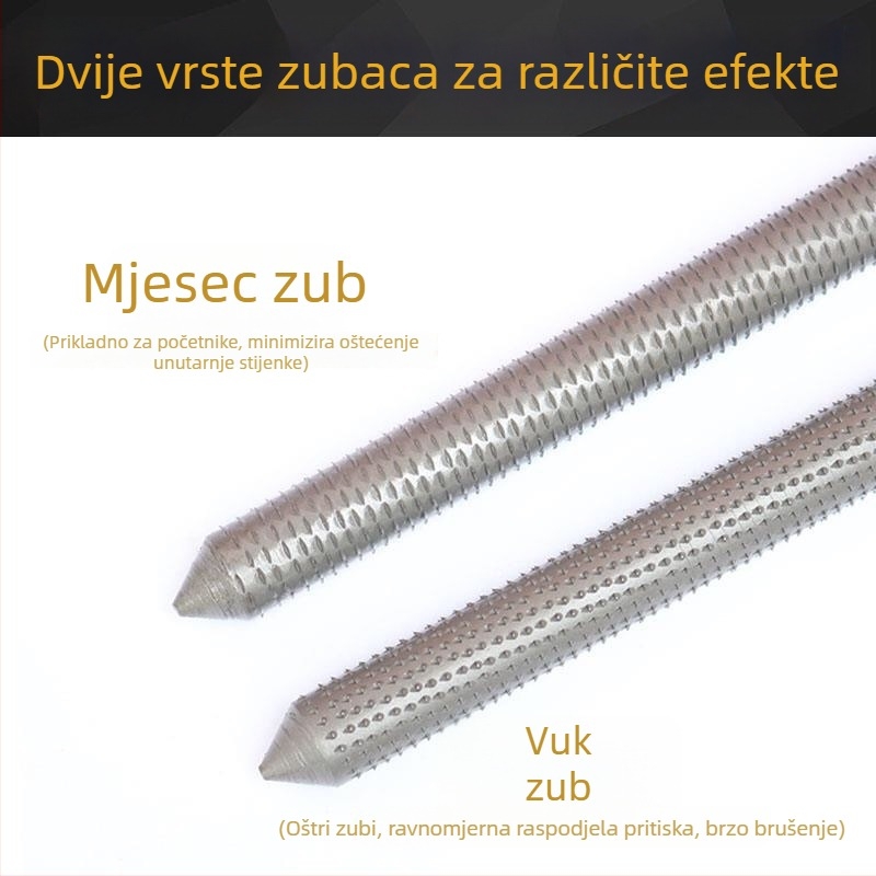 Set od dvije fajle za izradu flaute, duljina 1 m, okrugli čelični fajli za unutarnje šupljine bambusa i obradu drva