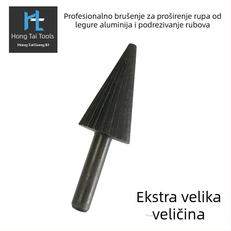 Ogromna konusna rotirajuća datoteka za proširenje rupa aluminijske legure, šiljasti frezer i električna brusna glava