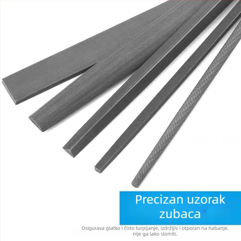 Set čeličnih fajlova za montažu: trokutasti, okrugli i četverokutni fajlovi u raznim veličinama (6–12 inča)