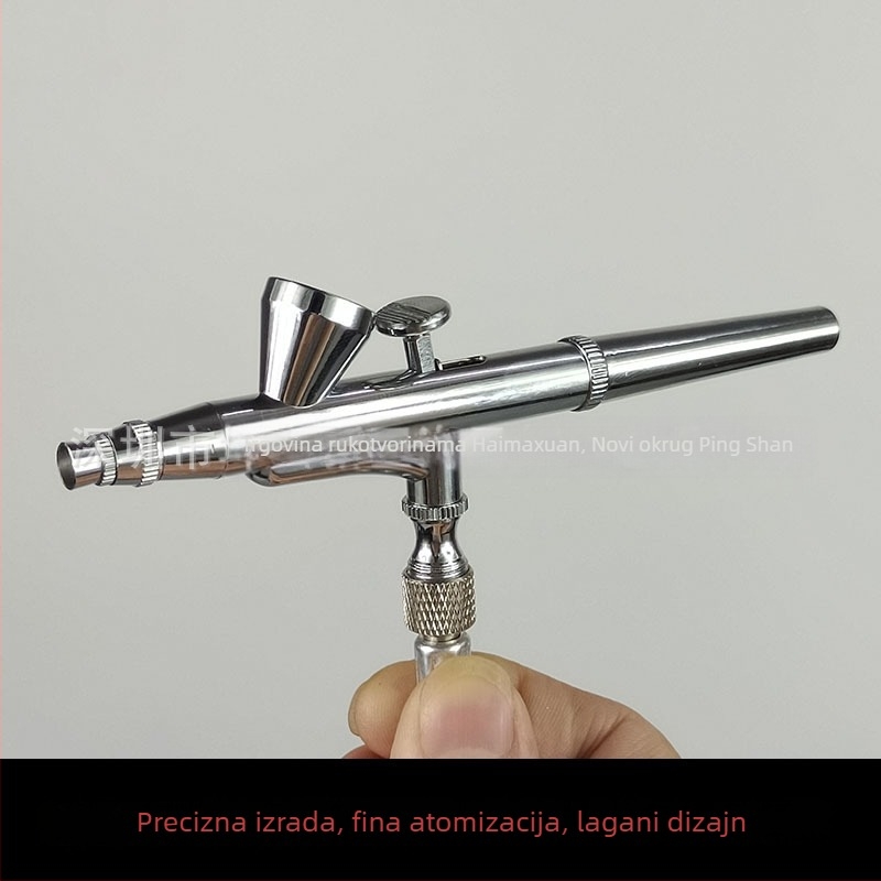 Set za umjetne nokte s sprej-pistoljom i mini kompresorom, sprej olovka za gel lak, japanski stil gradijenta i karirani uzorak