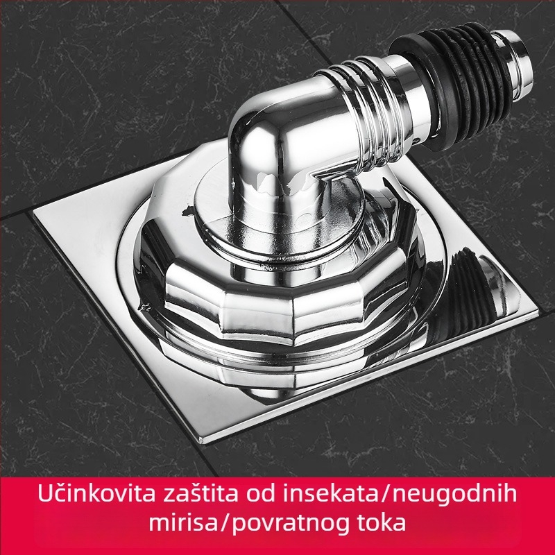 Posebni spoj za podni odvod perilice rublja, odvodna cijev, uređaj protiv mirisa i prije prelijevanja, 2-u-1 poklopac s tri izlaza