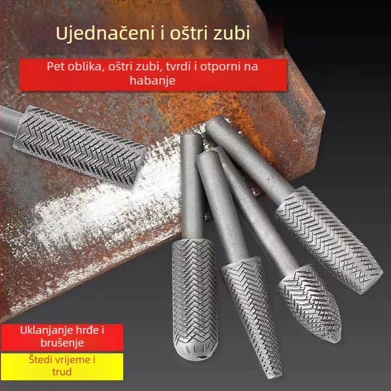 5-dijelni set električnih rotirajućih čeličnih fajlova s reljefnom površinom