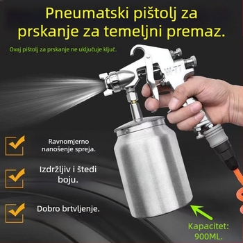 W77 usisni pištolj za bojanje, pneumatski, visoka atomizacija, veliki kapacitet, sifonski tip, temeljni premaz za automobile i namještaj