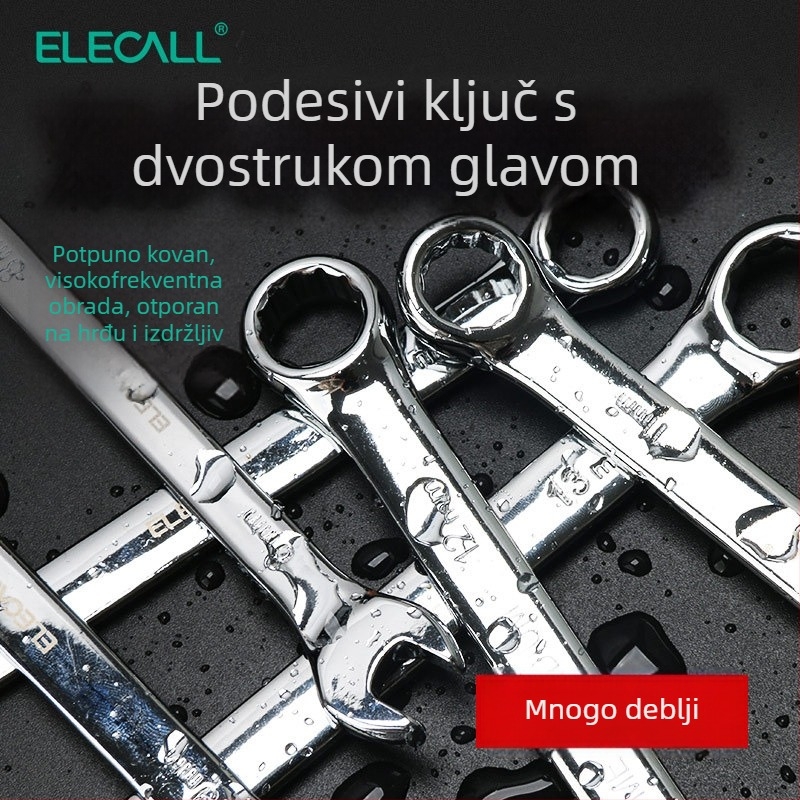 Set otvorenih ključeva dvostrane namjene, otporan na hrđu, veličina 10