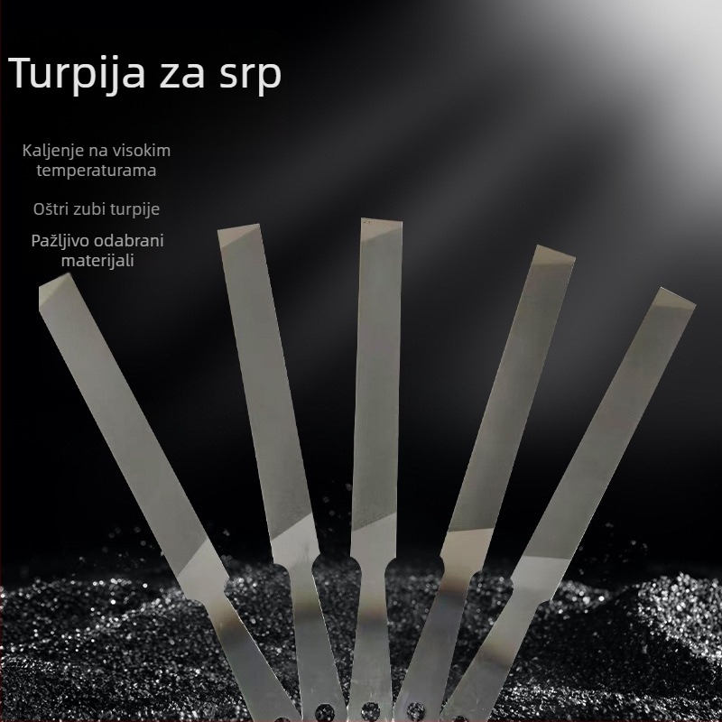 Čelični pilnik za poljoprivrednu kosu, okrugla glava, ploski profil, jednostrani i dvostrani zubi, duljine 6–12 inča