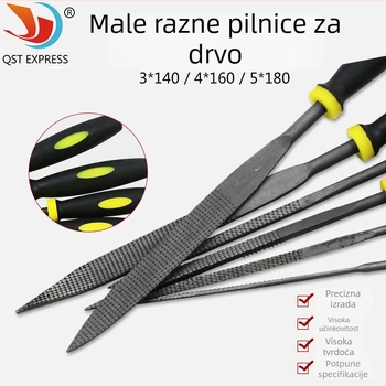 Set od 6 komada drvenih raspova za obradu drveta – fini zubi, mini raspovi i ravni fajlovi