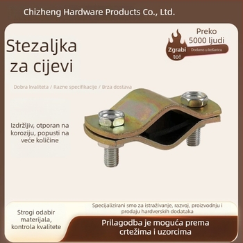 Plošna čelična polukružna stezaljka, ojačana cijevna stezaljka za kvadratne cijevi