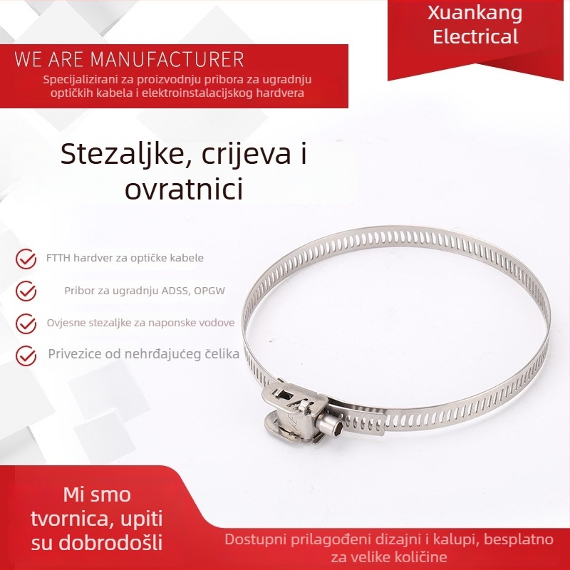 Klem za crijevo od 304 nerđajućeg čelika, američkog stila