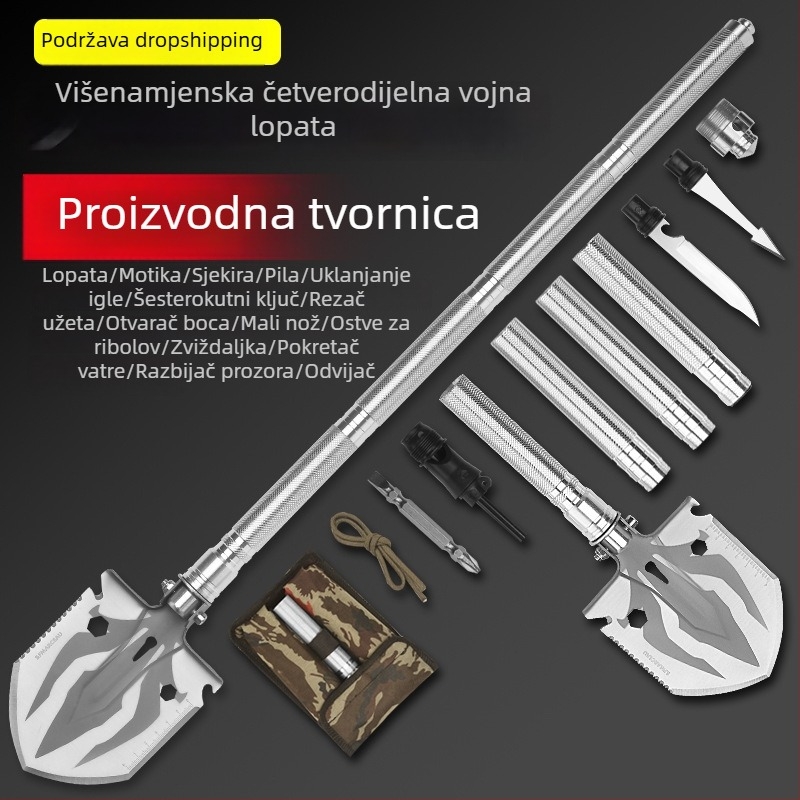 Vanjska višenamjenska sklopiva vojna lopata za vozila, ribolov, vrtlarstvo i poljoprivredu