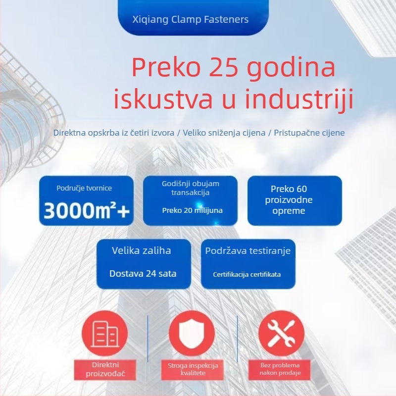 R-oblik potpuno obuhvatna stezaljka s ljepljivom trakom, klips za pričvršćivanje od 304 nehrđajućeg čelika za vodovodne cijevi