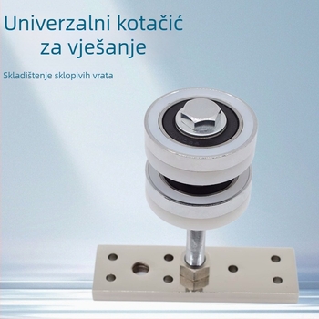 Kotači za sklopna vrata, 360° rotacija, za klizna vrata, univerzalne viseće rolne, dodatak za vrata, aluminijska legura