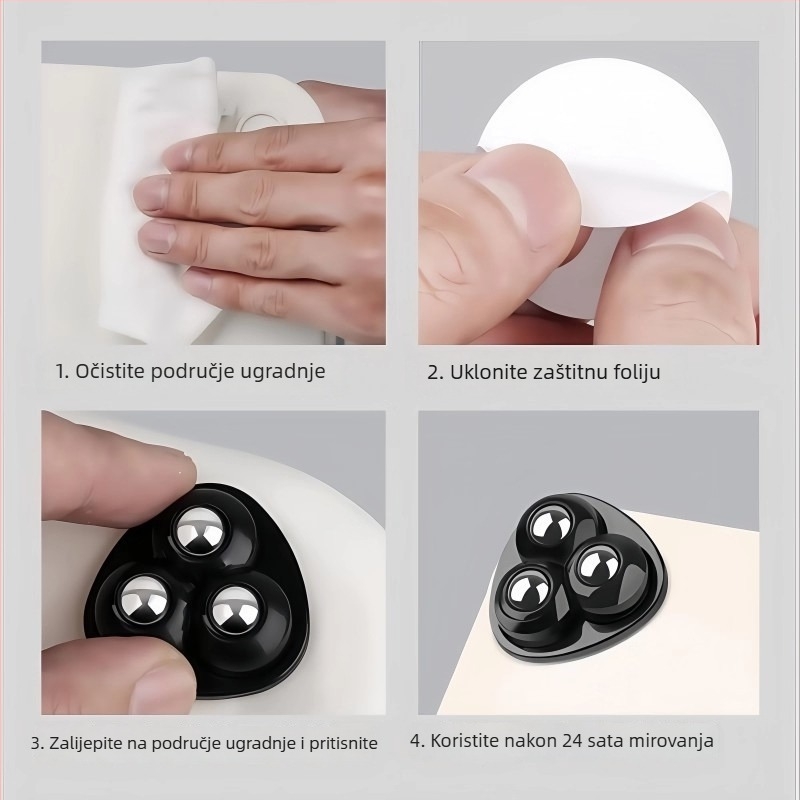 Ljepljiva tiha univerzalna kotačić za namještaj s trostrukim kugličnim ležajem, uklonjivo malo plastično kotač, otporno na habanje