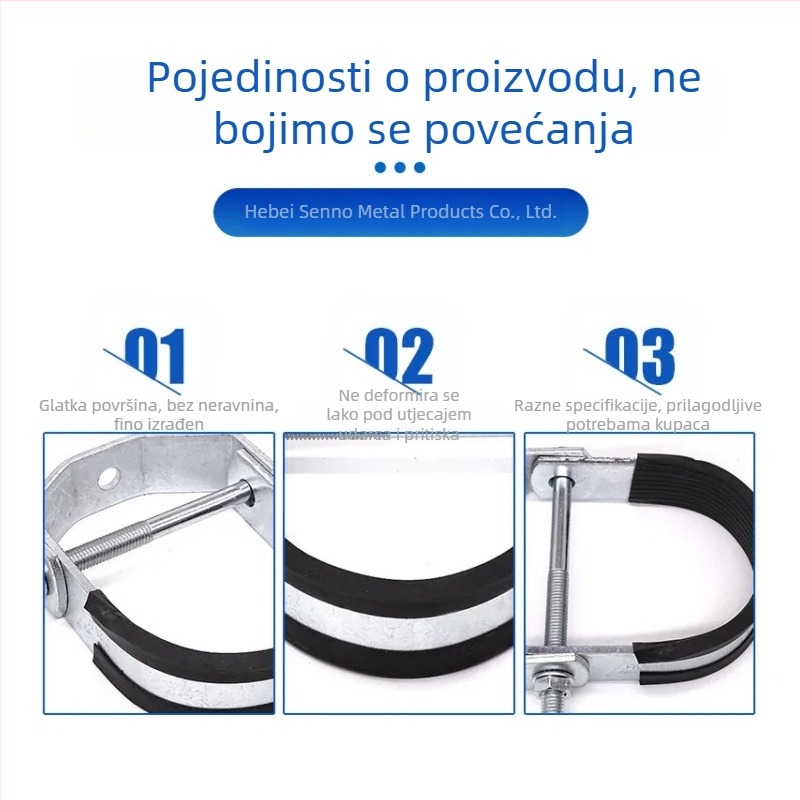 Senno galvanizirana U-oblik stezaljka za snopove cijevi, viseća, dvostruki sloj, protupotresno držač