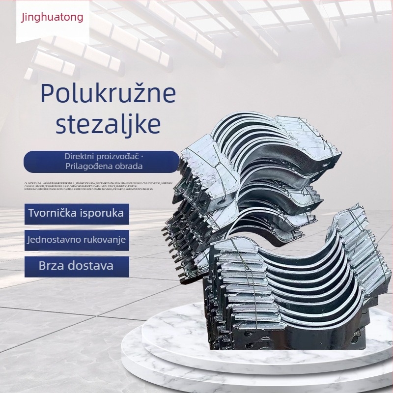 Galvanizirana polukružna stezaljka za fiksiranje cijevi na nadzemnim elektroenergetskim linijama