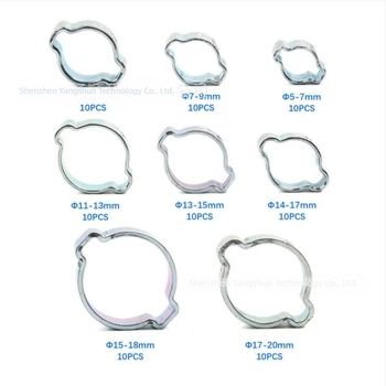 Set od 80 komada galvaniziranih čeličnih spona za crijeva s dvostrukim ušima, O-klip za lisanje, 5-20 mm